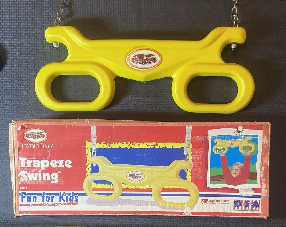 Vintage 1994 Flexible Flyer Trapeze Swing In Box Back Yard Swing Set Accessory